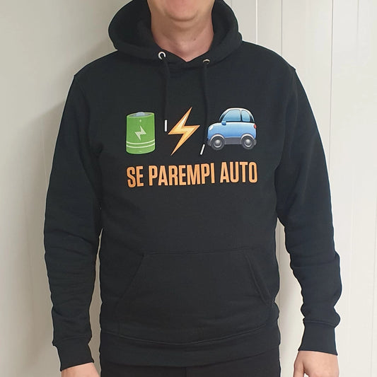 "Sähköauto se parempi auto" huppari